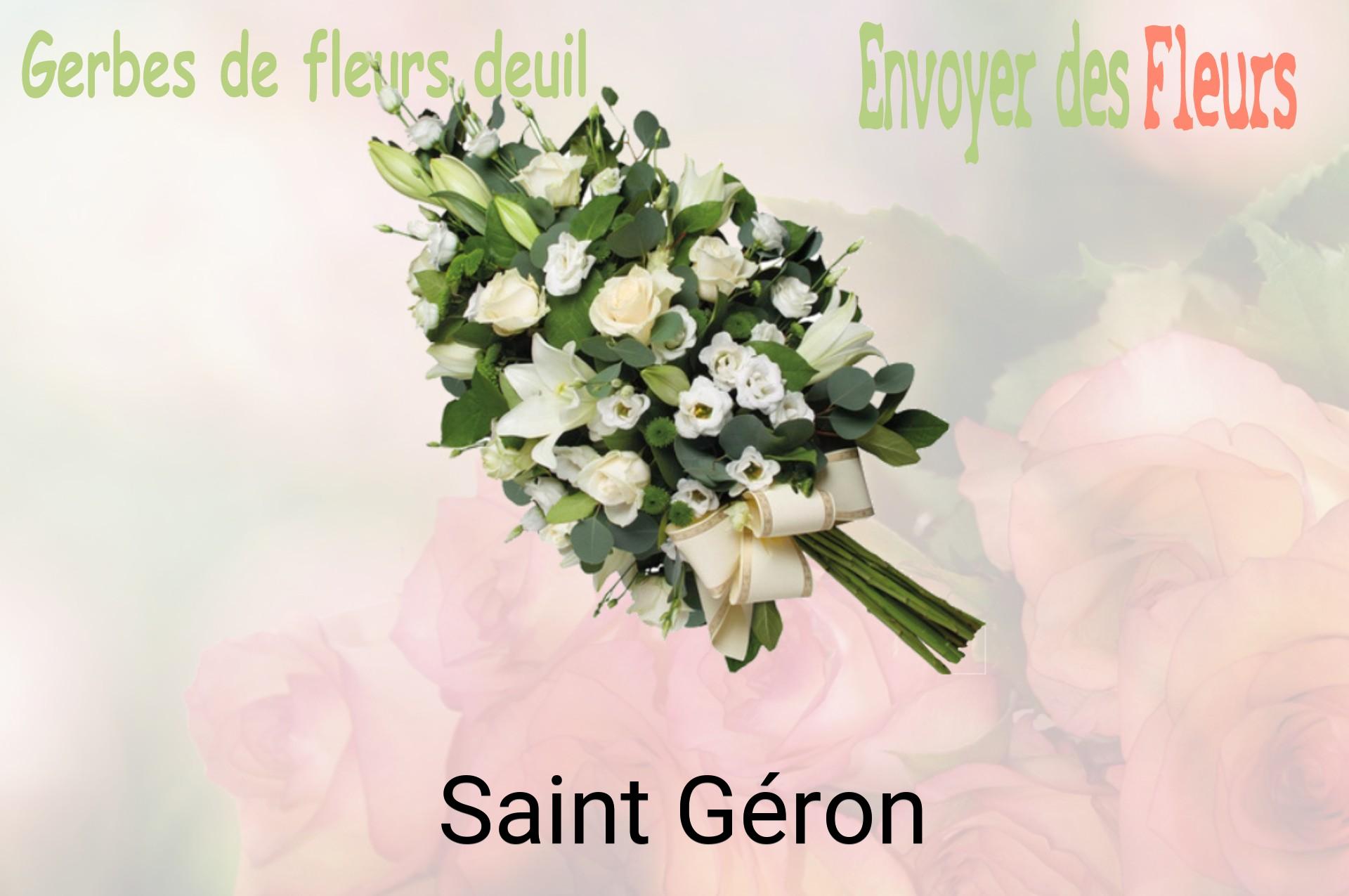 Gerbe de fleurs de deuil livrée à Saint-Géron